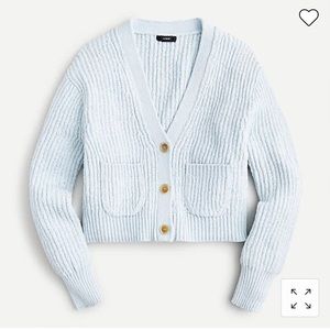 J Crew Cropped patch-pocket beach cardigan sweater